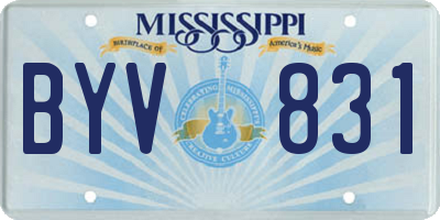 MS license plate BYV831