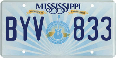 MS license plate BYV833