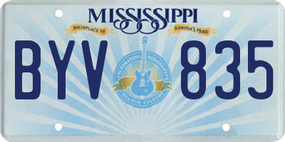 MS license plate BYV835