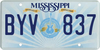 MS license plate BYV837