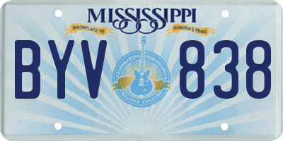 MS license plate BYV838