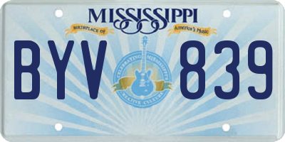 MS license plate BYV839