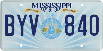 MS license plate BYV840