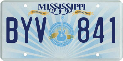 MS license plate BYV841
