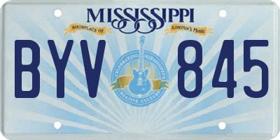 MS license plate BYV845