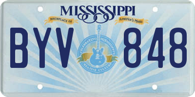 MS license plate BYV848