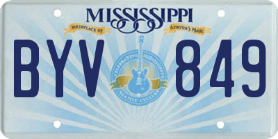MS license plate BYV849