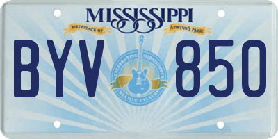 MS license plate BYV850