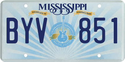 MS license plate BYV851