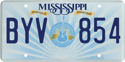 MS license plate BYV854