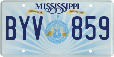 MS license plate BYV859