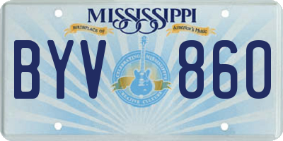 MS license plate BYV860
