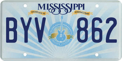 MS license plate BYV862