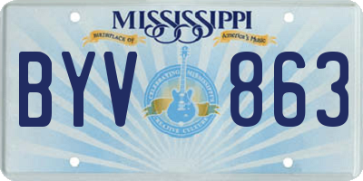 MS license plate BYV863