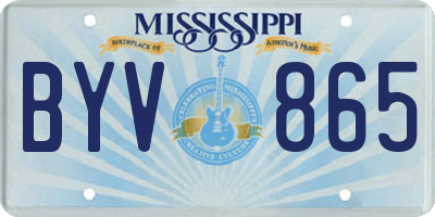 MS license plate BYV865