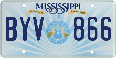 MS license plate BYV866