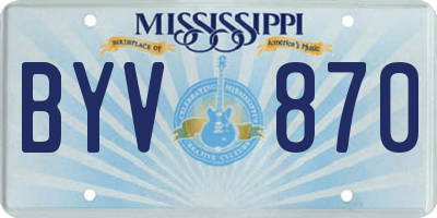 MS license plate BYV870