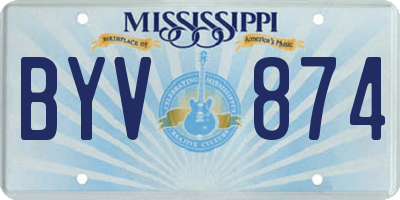 MS license plate BYV874
