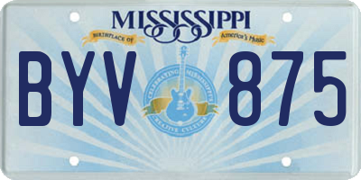MS license plate BYV875