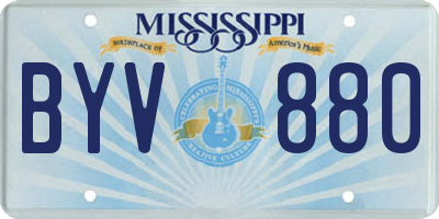 MS license plate BYV880