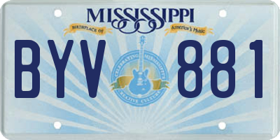 MS license plate BYV881