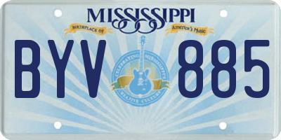 MS license plate BYV885