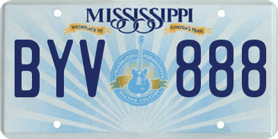 MS license plate BYV888