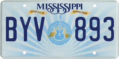 MS license plate BYV893