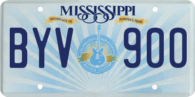 MS license plate BYV900