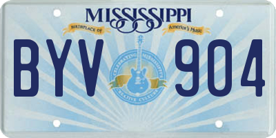 MS license plate BYV904