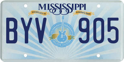 MS license plate BYV905