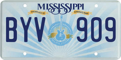 MS license plate BYV909