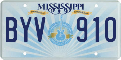 MS license plate BYV910