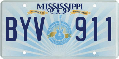 MS license plate BYV911