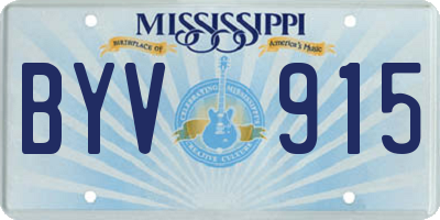 MS license plate BYV915