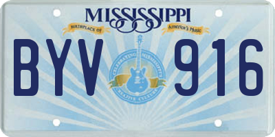 MS license plate BYV916