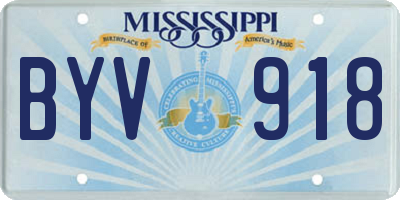 MS license plate BYV918