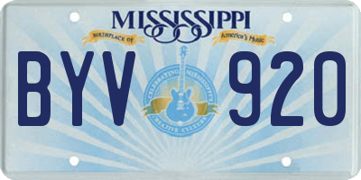 MS license plate BYV920