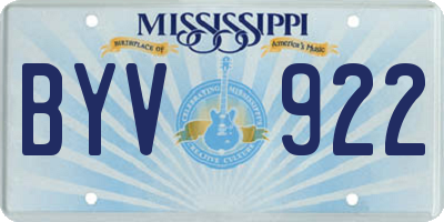 MS license plate BYV922