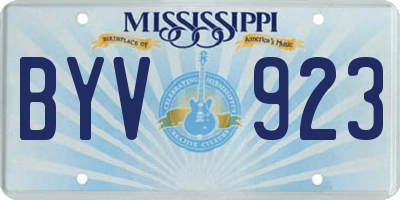MS license plate BYV923