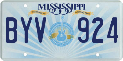MS license plate BYV924