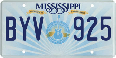 MS license plate BYV925