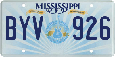 MS license plate BYV926