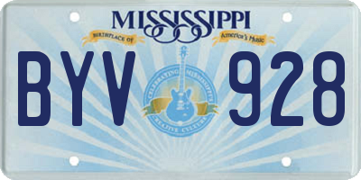 MS license plate BYV928
