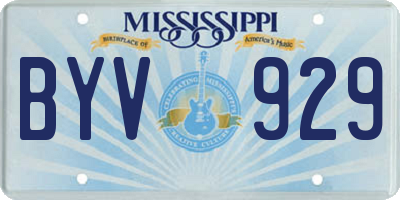 MS license plate BYV929