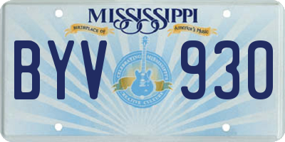 MS license plate BYV930
