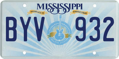 MS license plate BYV932