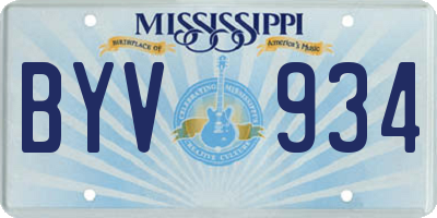 MS license plate BYV934