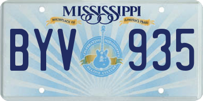 MS license plate BYV935