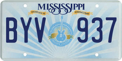 MS license plate BYV937
